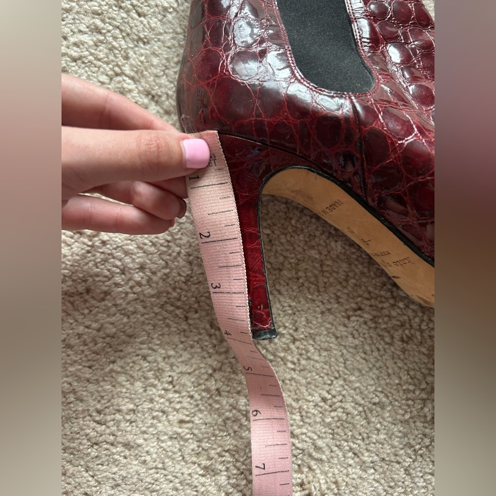 Kate Spade Katrina Burgundy Crocodile Alligator Boots - Picture 14 of 14